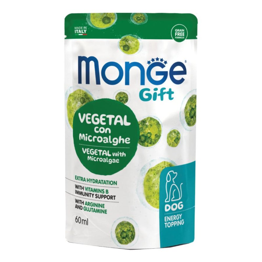 MONGE CANE SNACK GIFT VEGETAL MICROALGHE 60ML (bustina)