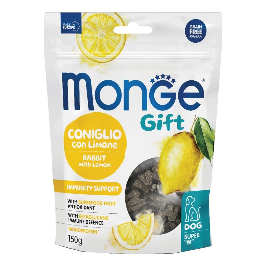 MONGE CANE SNACK GIFT IMMUNITY SUPPORT CONIGLIO LIMONE 150GR