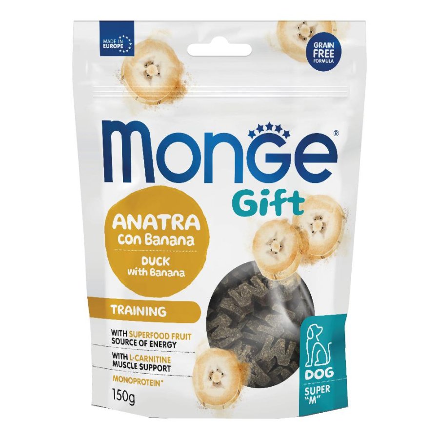 MONGE CANE SNACK GIFT TRAINING ANATRA BANANA 150GR