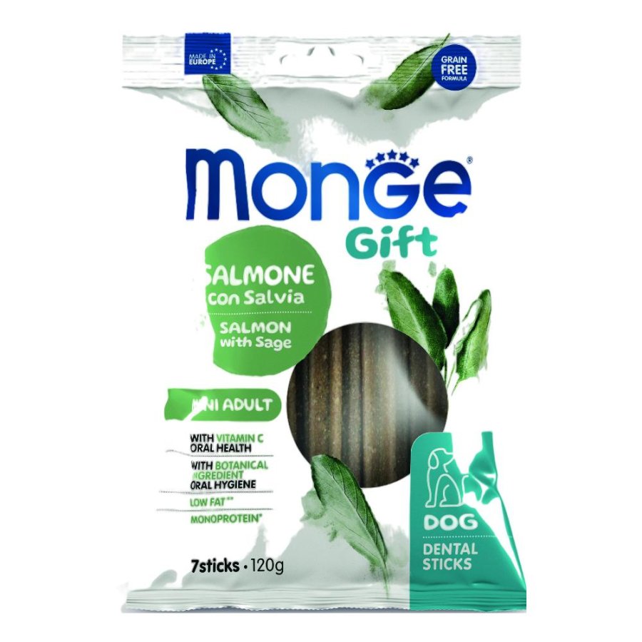 MONGE CANE SNACK GIFT MINI PUPPY/JUNIOR DENTAL STICKS AGNELLO ANICE 7PZ 120GR