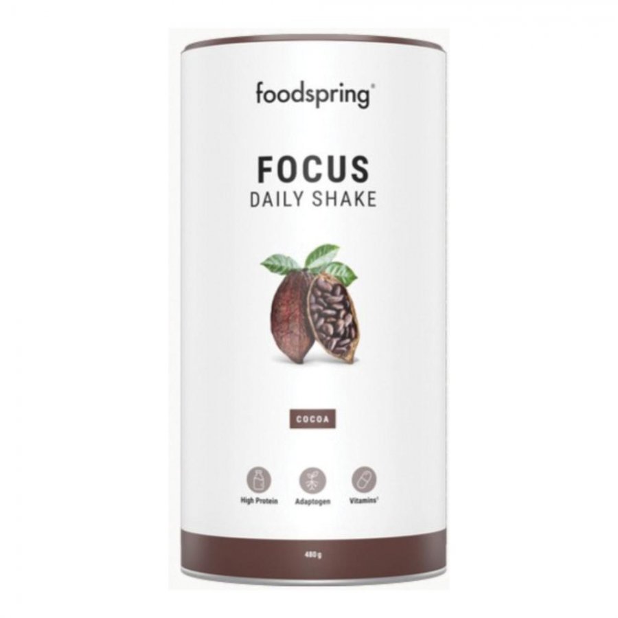 Foodspring Focus Daily Shake Gusto Cacao 480g - Proteine e Vitalità per la Tua Routine Quotidiana