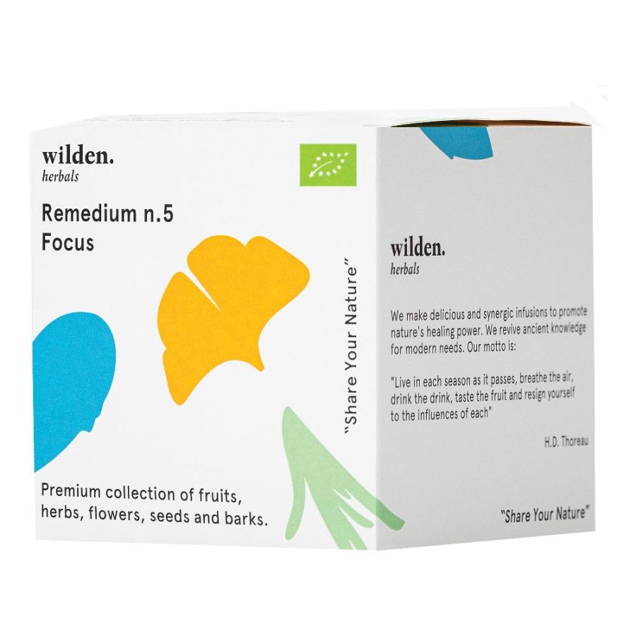 Wilden Remedium n.5 Focus Filtri per Infusione, Tisana per la Concentrazione Mentale, 10 Bustine