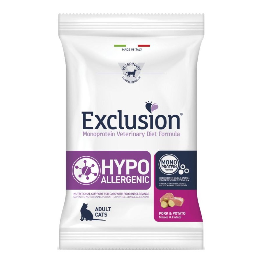 EXCLUSION GATTO DIET HYPOALLERGENIC ADULT MAIALE PATATE 1,5KG