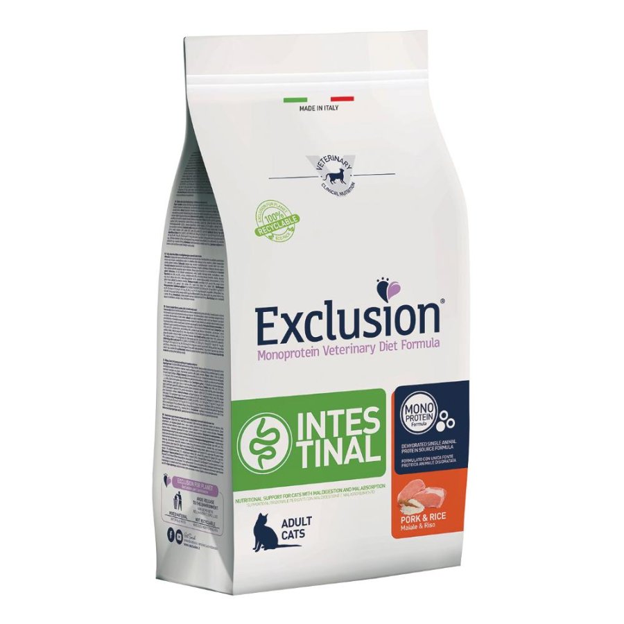 EXCLUSION GATTO DIET INTESTINAL ADULT MAIALE RISO 300GR