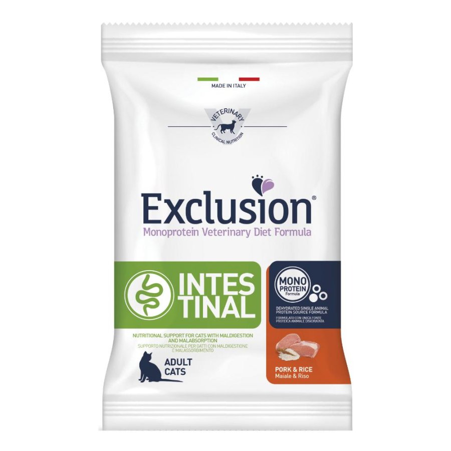 EXCLUSION GATTO DIET INTESTINAL ADULT MAIALE RISO 1,5KG
