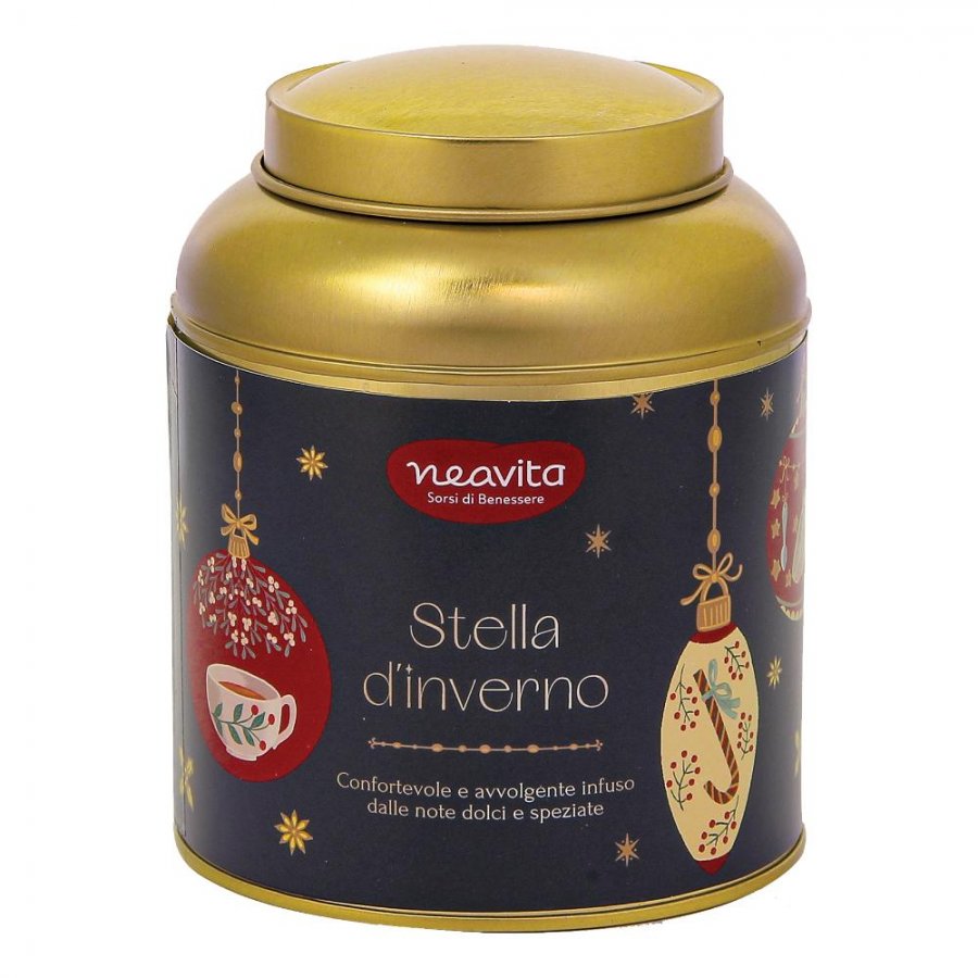 Neavita Stella d'Inverno Barattolo di Latta con Infuso Speziato Sfuso 120 g - Infuso Perfetto per l'Inverno