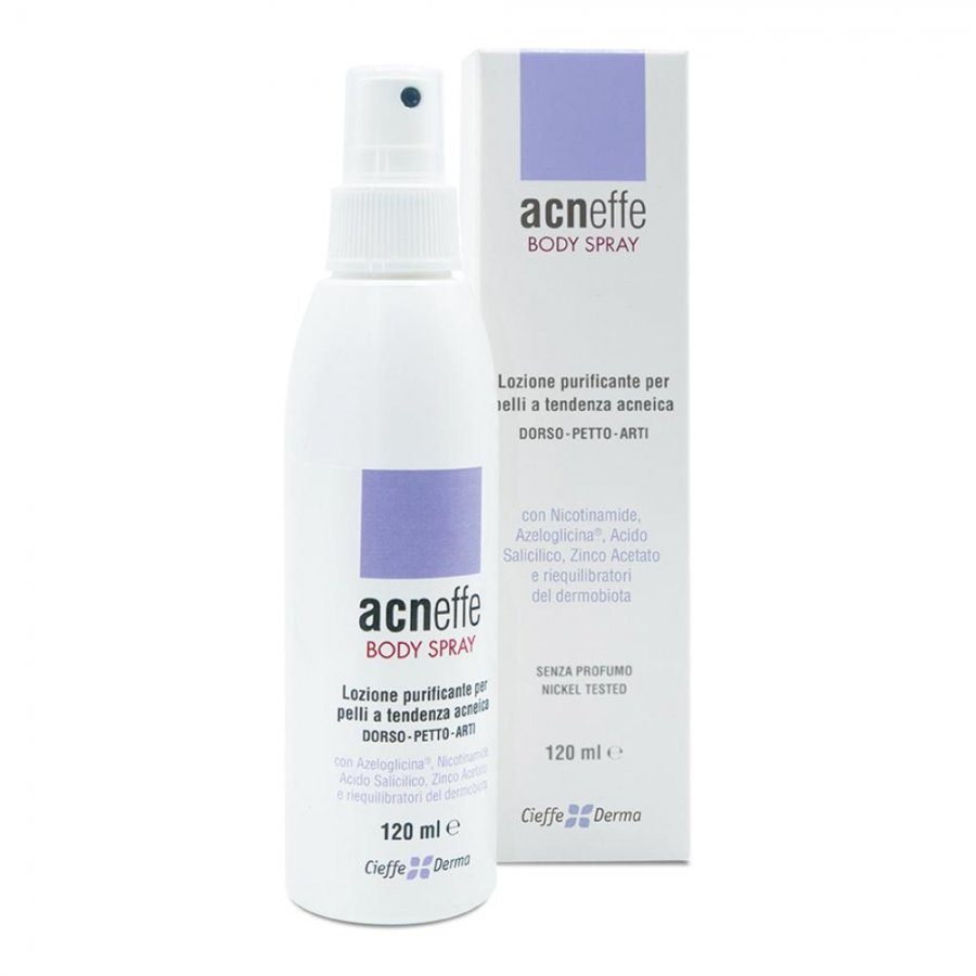 ACNEFFE Body Spray 120ml - Trattamento Spray per l'Acne - Flacone da 120 ml