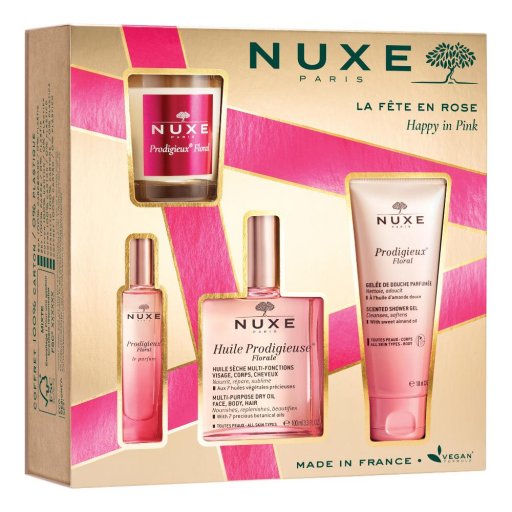 Nuxe Cofanetto Huile Prodigieuse Florale - Sensorialità e prodigio in rosa, 4 pezzi