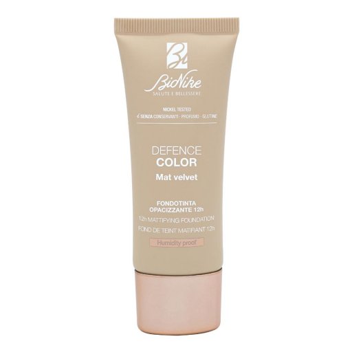 BioNike Defence Color Mat Velvet Fondotinta Opacizzante con SPF15 N. 404 Beige Naturel, 30ml