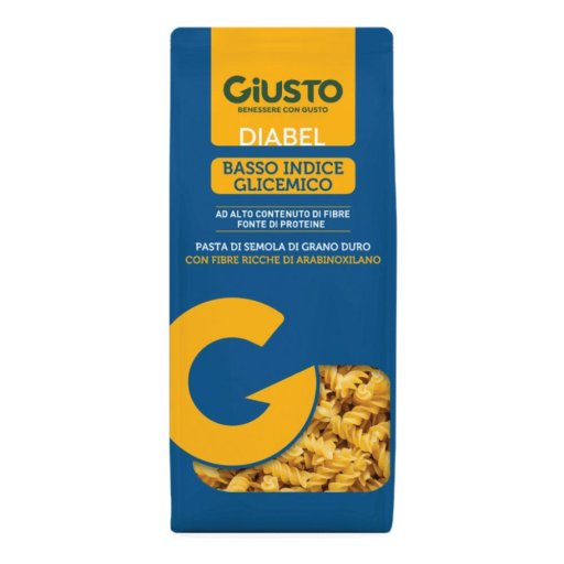 Giusto Diabel Pasta Fusilli a Basso Indice Glicemico 400g - Pasta di Semola di Grano Duro Ricca di Fibre