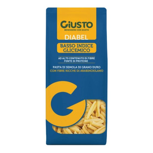 Giusto Diabel Pasta Caserecce 400g - Pasta di Semola di Grano Duro a Basso Indice Glicemico e Alto Contenuto di Fibre