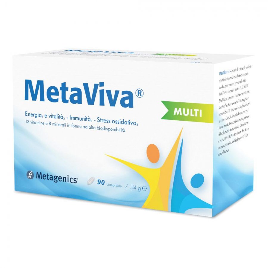 Metaviva Multi 90 Compresse - Integratore Alimentare con Vitamine e Minerali ad Elevata Biodisponibilità