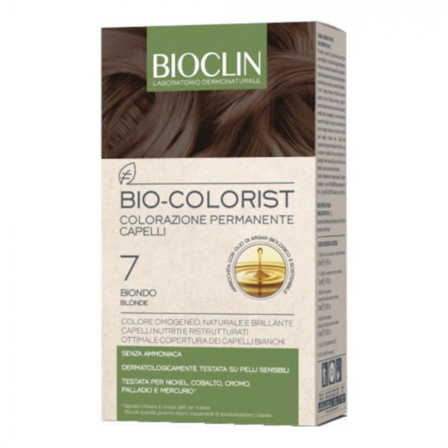 Bioclin Bio Colorist Colorazione Permanente 7 Biondo - Kit Completo per Capelli Intensamente Colorati