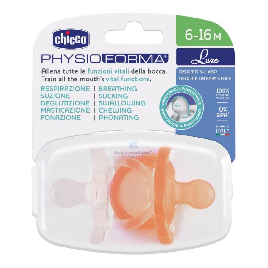 Chicco Succhietto Physioforma Soft Luxe 6-16m Bambina 2 Pezzi - Set di Succhietti Extra Morbidi