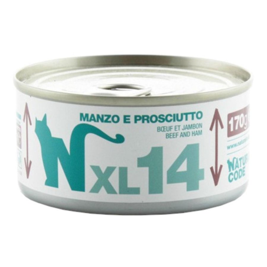 NATURAL CODE GATTO XL14 MANZO PROSCIUTTO 170GR (lattina)