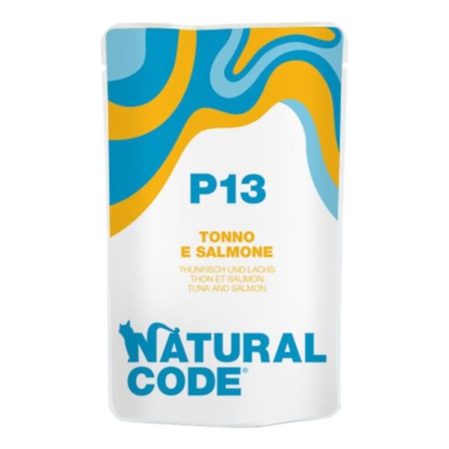 NATURAL CODE GATTO P13 TONNO SALMONE 70GR (bustina)