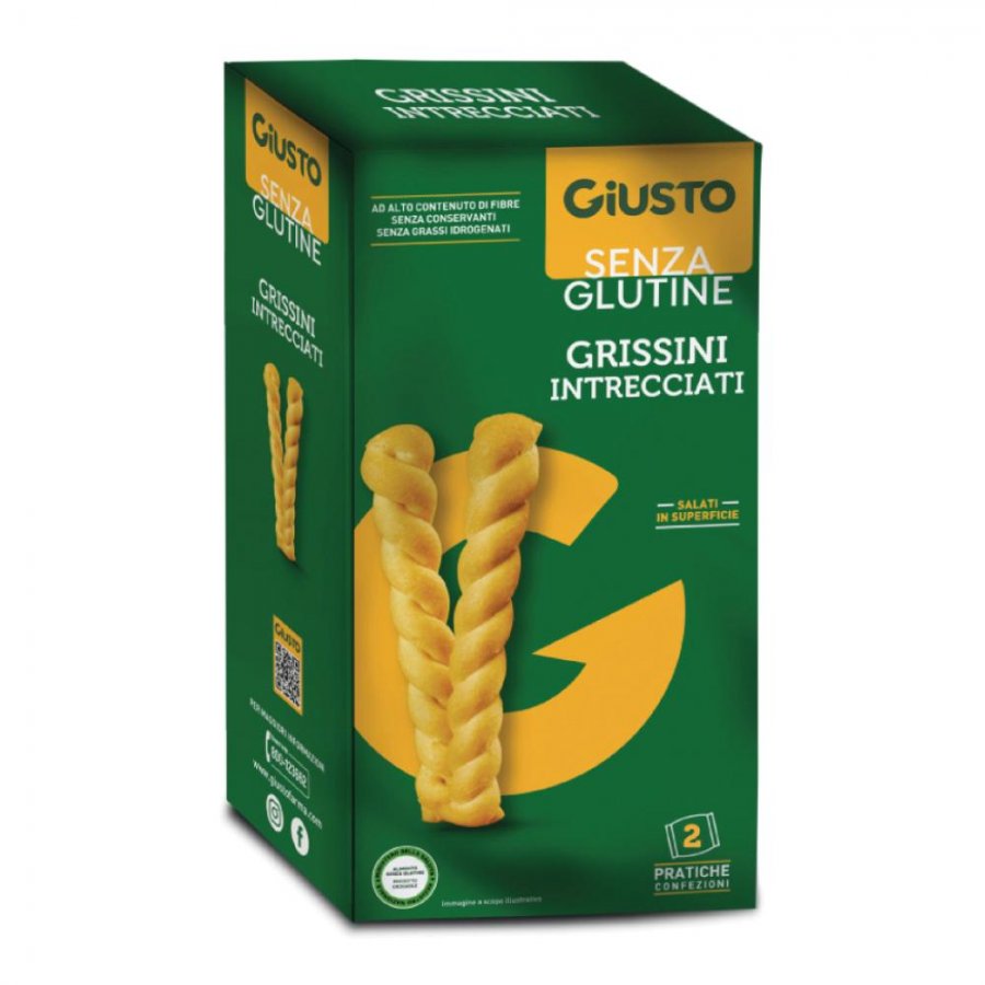 Giusto Senza Glutine Grissini Intrecciati 150g - Grissini Salati Croccanti Senza Glutine