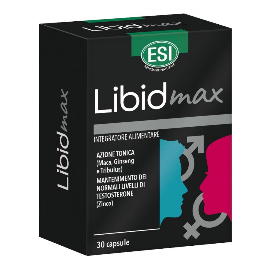 Esi Libidmax Integratore Uomo Donna - Energia e Vitalità - 30 Capsule con Ginseng, Maca e Zinco