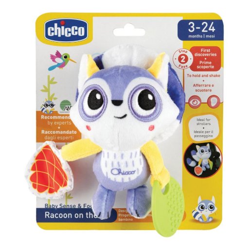 Chicco Gioco Passeggio Procione, Giocattolo Stimolante per Bambini, Fissaggio Facile su Passeggini e Carrozzine