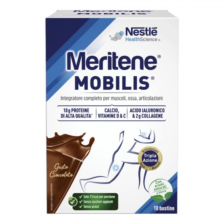 Meritene Mobilis Chocolate - Integratore Muscoli, Ossa e Articolazioni - 10 Bustine