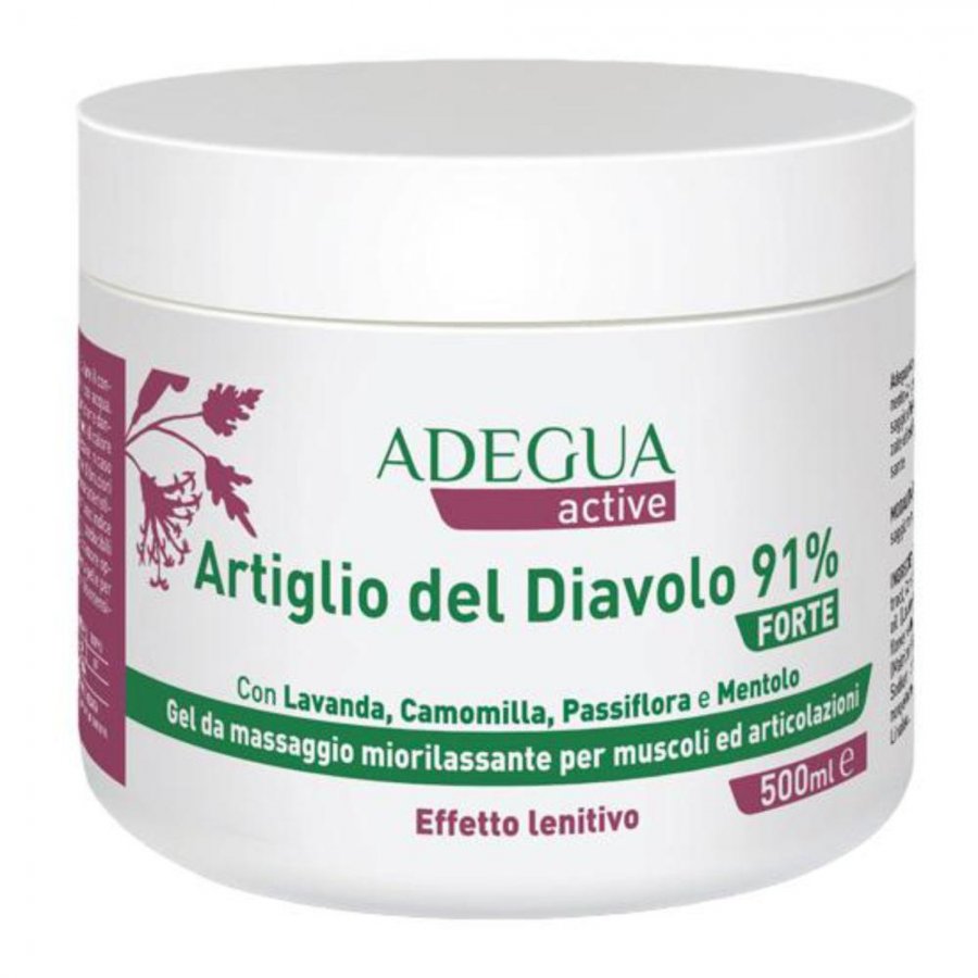 Adegua Active Artiglio del Diavolo 91% Forte Gel 500ml - Gel Miorilassante Naturale per Tensioni Localizzate