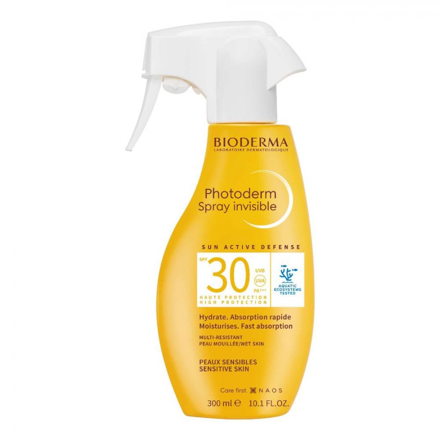 Bioderma Photoderm Spray Invisibile Viso e Corpo SPF30 300 ml - Alta Protezione Solare per Pelle Sensibile