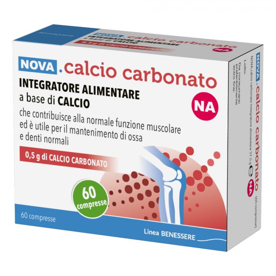 Nova Calcio Carbonato 60 Compresse - Integratore per Ossa e Muscoli