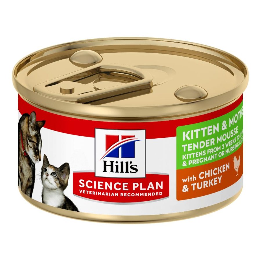 HILL'S GATTO SCIENCE KITTEN & MOTHER MOUSSE POLLO TACCHINO 85GR (lattina) HILL'S GATTO SCIENCE KITTEN & MOTHER MOUSSE POLLO TACCHINO 85GR (lattina)