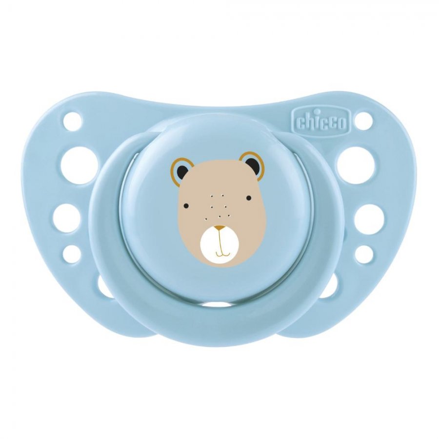 Chicco Succhietti Azzurro Silicone 2-6 Mesi 2 Pezzi - Confezione Sterilizzante Inclusa