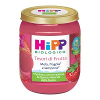 HiPP Biologico, Tesori di Frutta Mela Fragola e Lampone, 160 g HiPP Biologico, Tesori di Frutta Mela Fragola e Lampone, 160 g