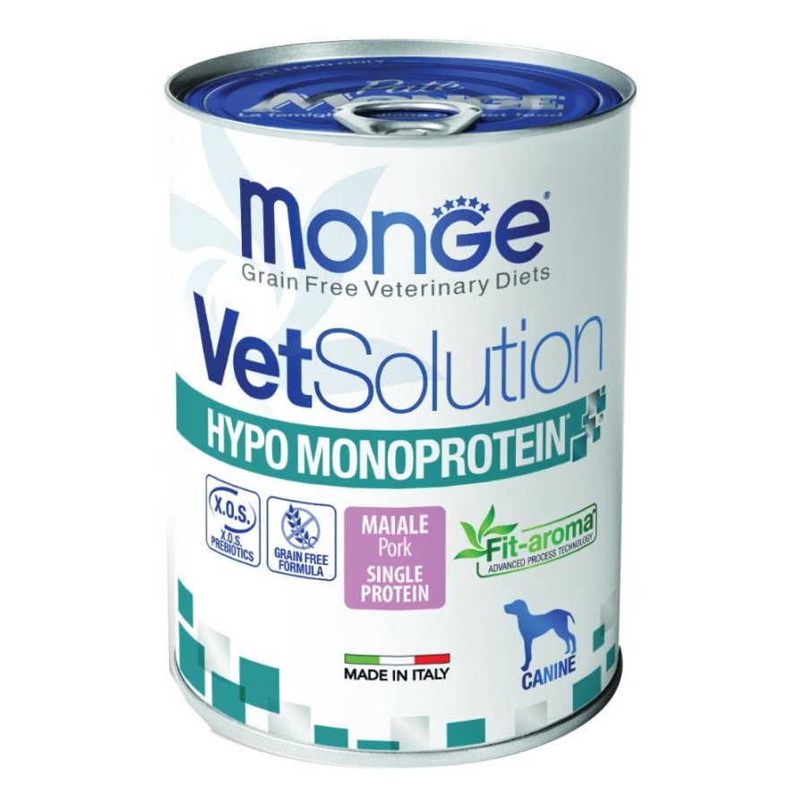 MONGE CANE VETSOLUTION HYPO MONOPROTEICO MAIALE 400GR (lattina)