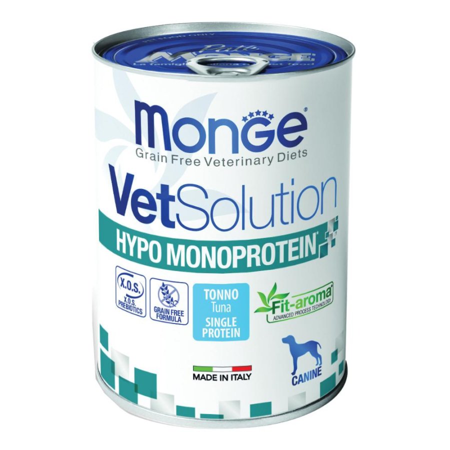 MONGE CANE VETSOLUTION HYPO MONOPROTEICO TONNO 400GR (lattina)