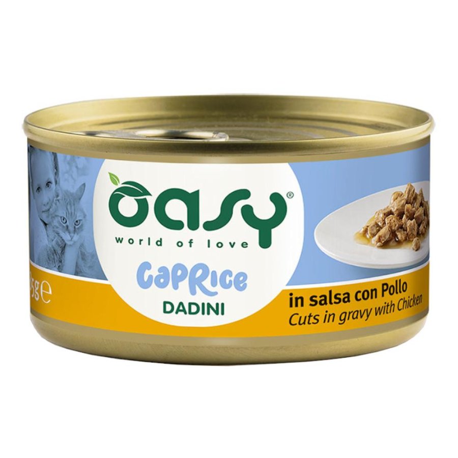 OASY GATTO CAPRICE DADINI (IN SALSA) POLLO 85GR (lattina)