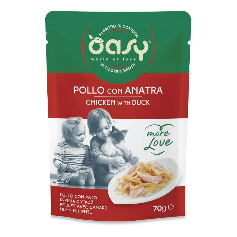 OASY GATTO MORE LOVE POLLO ANATRA 70GR (bustina)