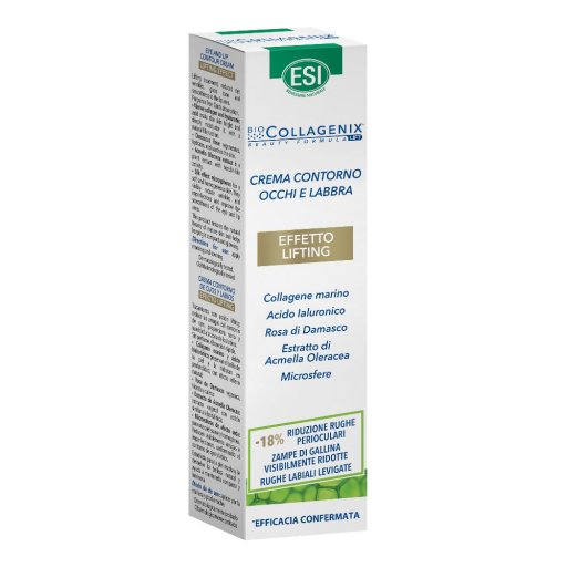 ESI Biocollagenix Crema Contorno Occhi e Labbra Effetto Lifting, 15 ml - Antirughe, Collagene Marino e Acido Ialuronico