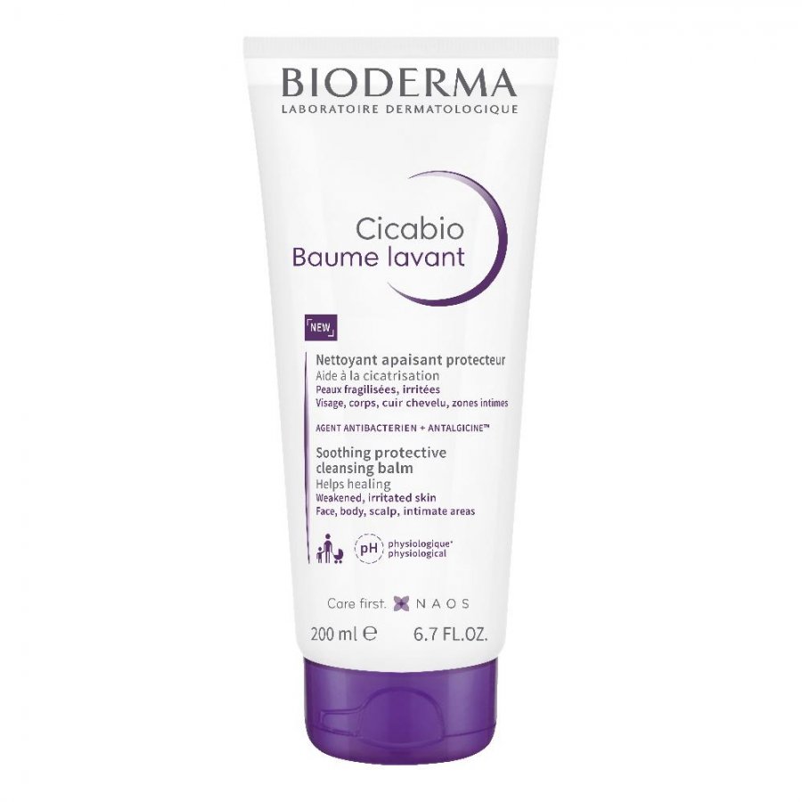 Bioderma Cicabio Baume Lavant 200ml - Balsamo Detergente Lenitivo Protettivo per Pelle Fragilizzata e Irritata