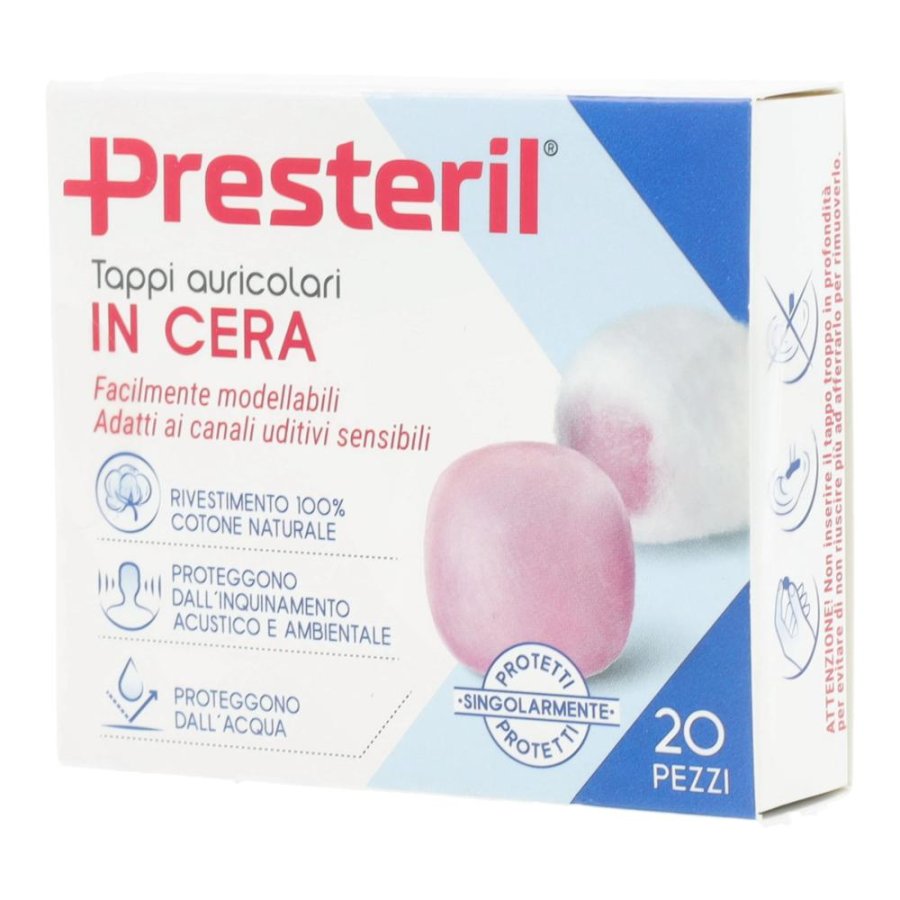 PRESTERIL Tappi Auc.Cera 20pz