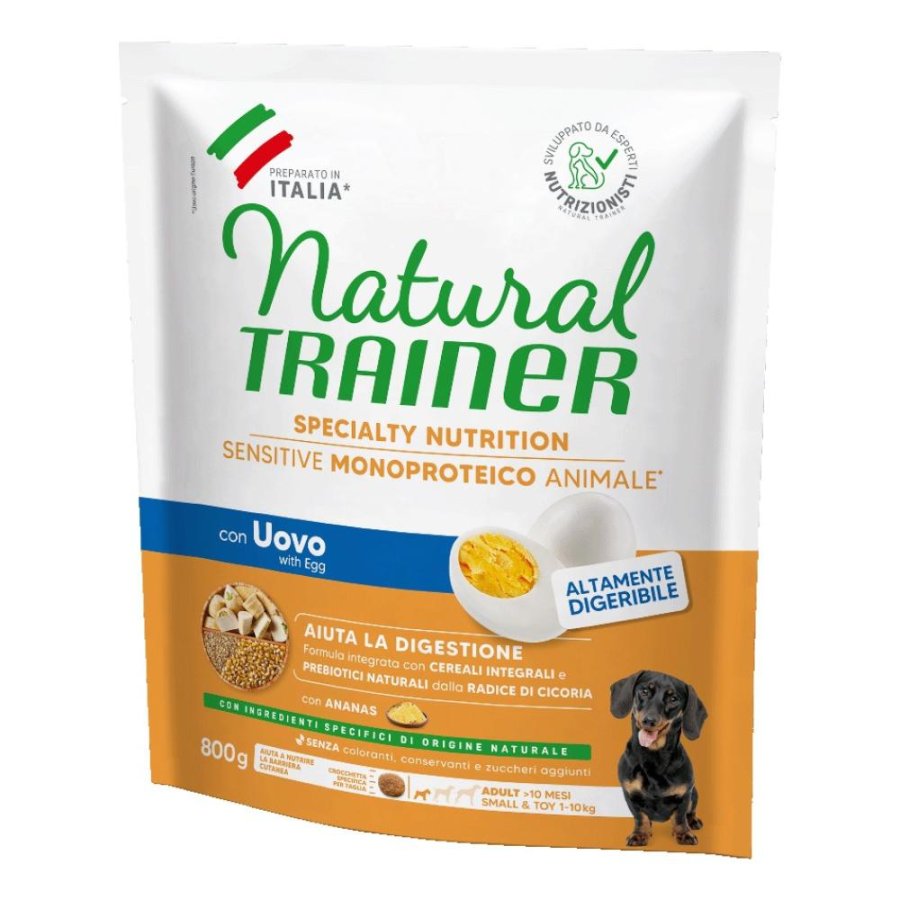 TRAINER NATURAL CANE SENSITIVE SMALL/ TOY ADULT UOVO 800GR