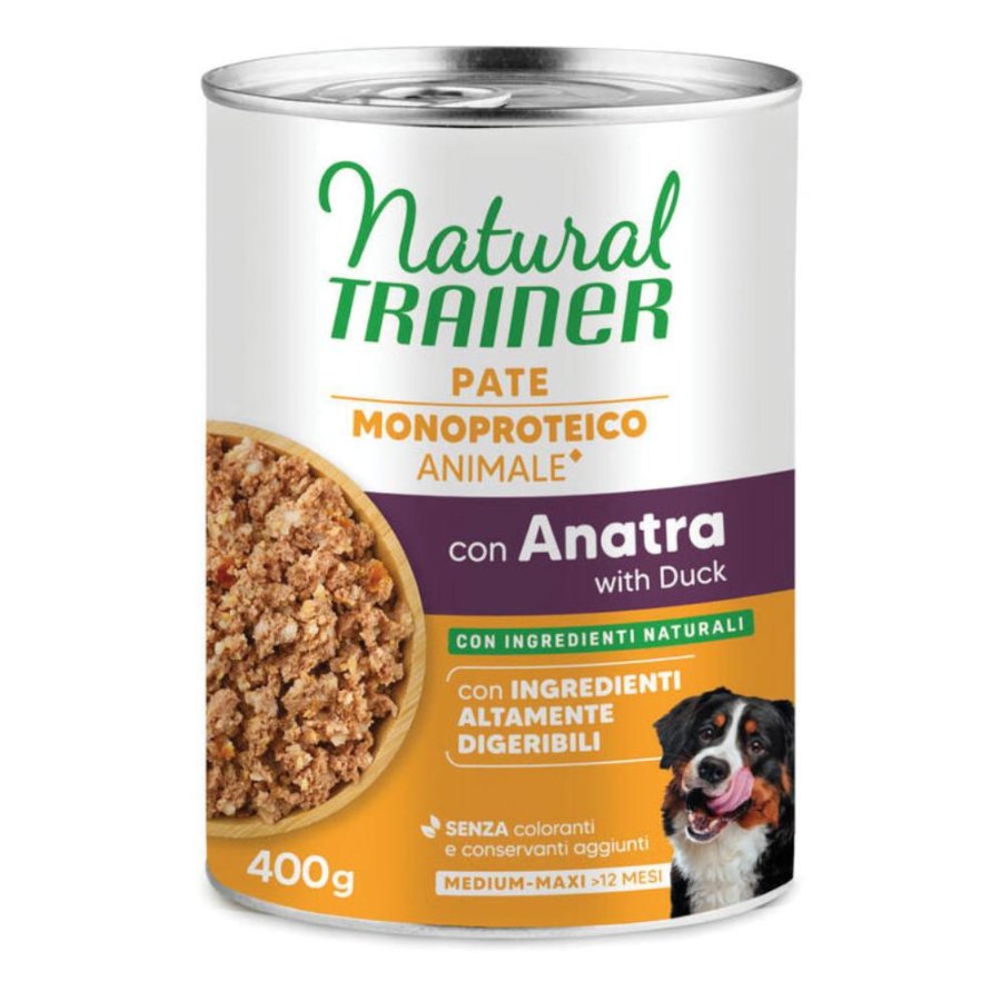 TRAINER NATURAL CANE SENSITIVE MEDIUM/MAXI ADULT ANATRA 400GR (lattina)