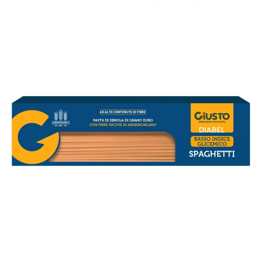 Giusto Diabel Basso Indice Glicemico Pasta Spaghetti 400g - Spaghetti a Basso Indice Glicemico per Diabetici