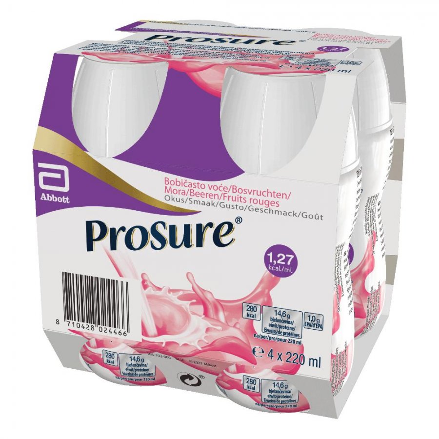 Prosure Mora 4x220 ml - Alimento a Fini Medici Speciali per Recupero della Massa Magra