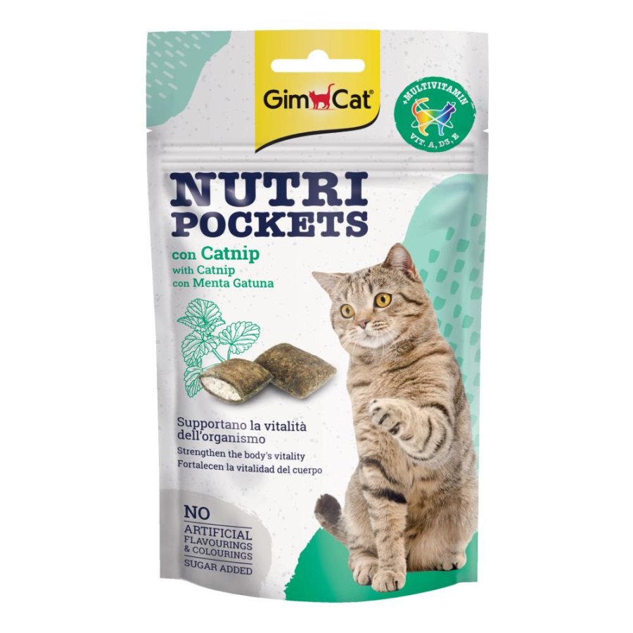 GIMBORN GIMCAT GATTO SNACK NUTRI POCKETS MULTIVITAMINICO MENTA 60GR