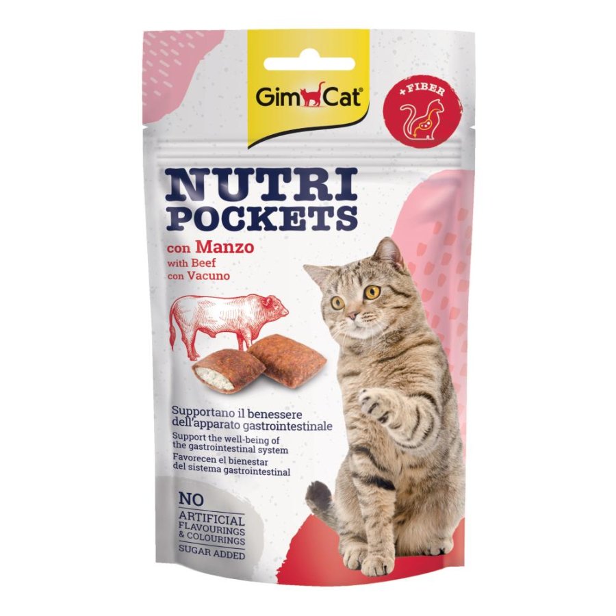 GIMBORN GIMCAT GATTO SNACK NUTRI POCKETS MANZO MALTO 60GR