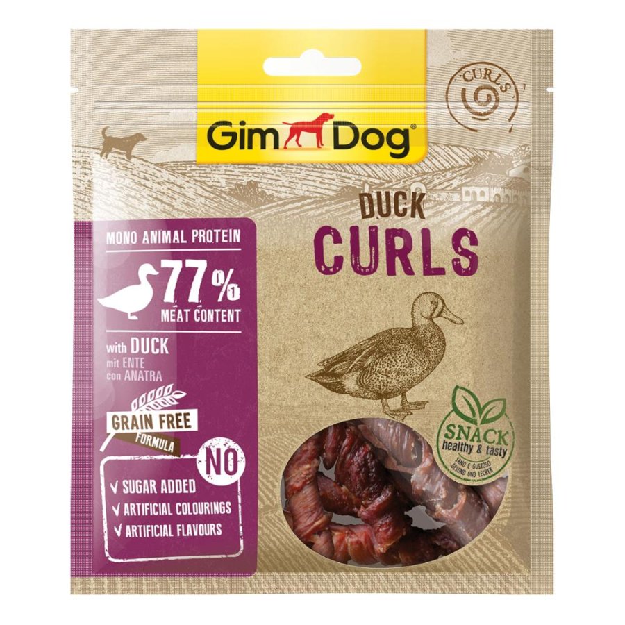 GIMBORN GIMDOG CANE SNACK GRAIN FREE CURLS ANATRA 55GR