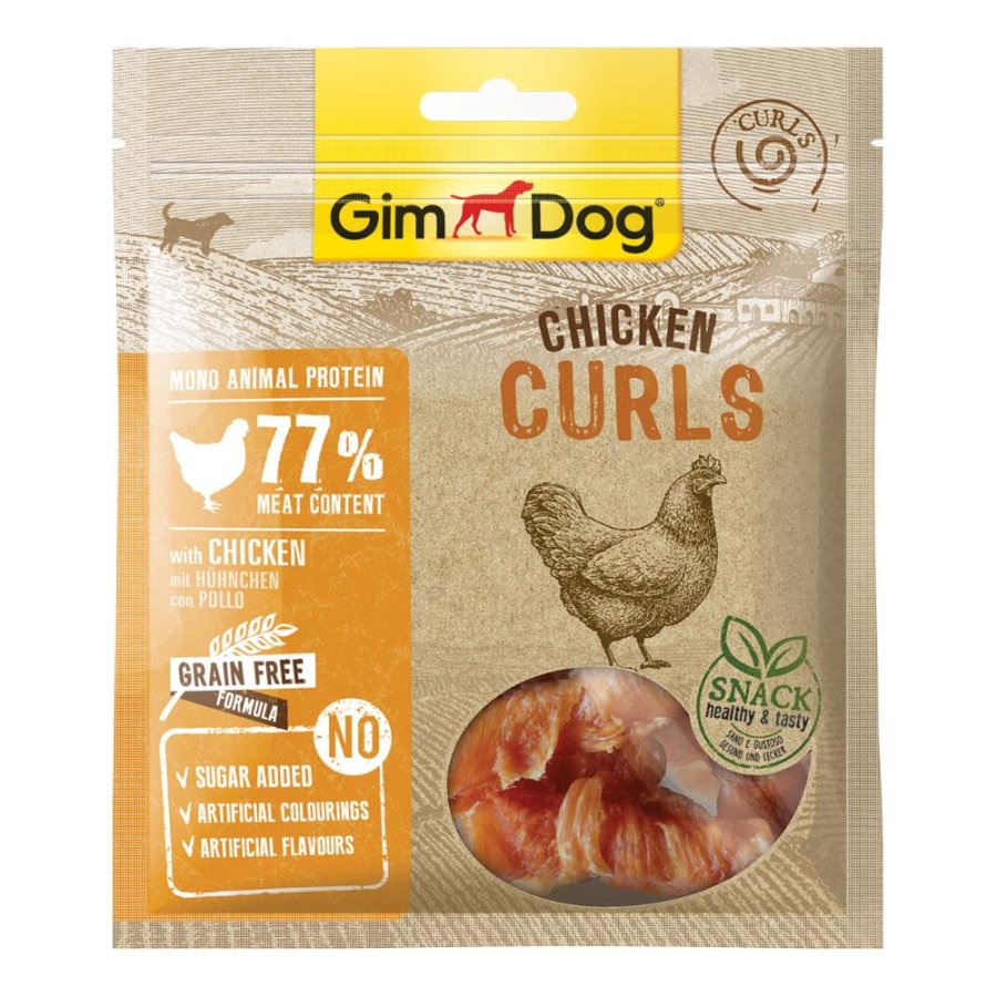 GIMBORN GIMDOG CANE SNACK GRAIN FREE CURLS POLLO 55GR