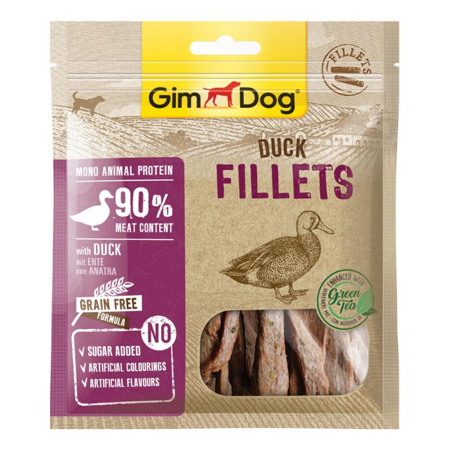 GIMBORN GIMDOG CANE SNACK GRAIN FREE FILLETS ANATRA 60GR