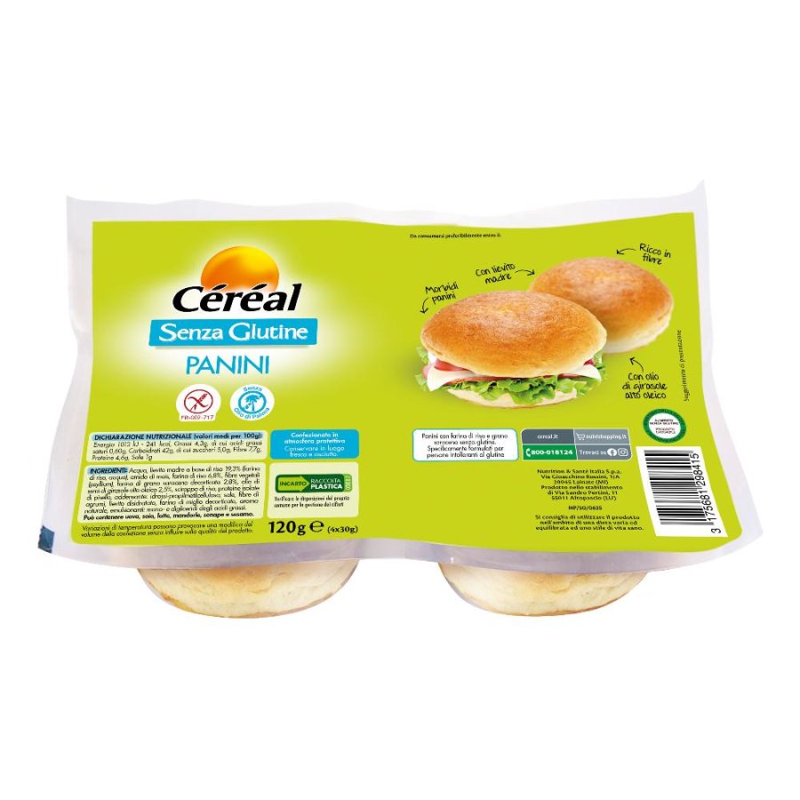 Cereal Panini Senza Glutine, 4 x 30 g