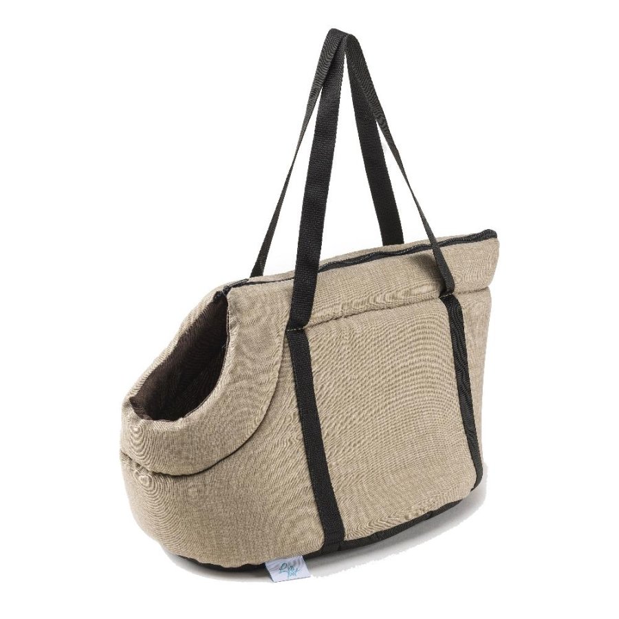 LEOPET TRASPORTINO BORSA VENERE FALSO LISO BEIGE/MARRONE 45x30x28CM