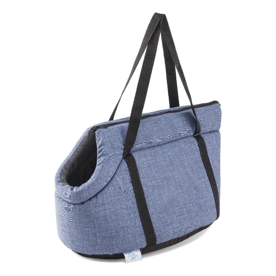 LEOPET TRASPORTINO BORSA VENERE FALSO LISO BLU/GRIGIO 45x30x28CM
