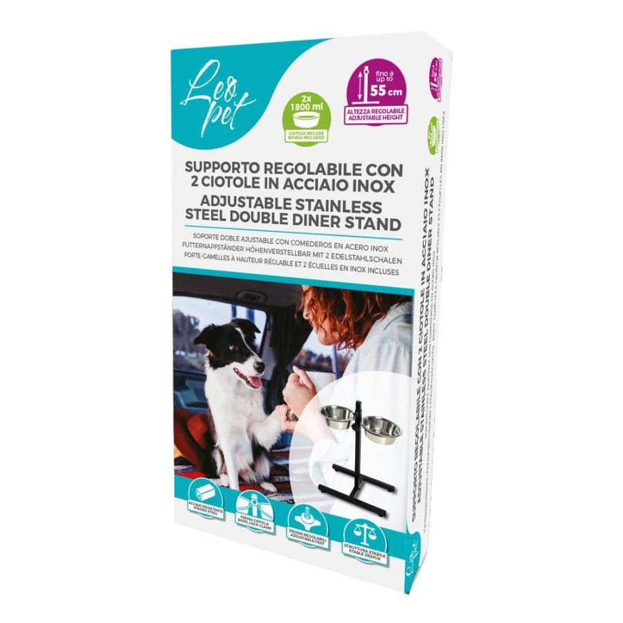 LEOPET CIOTOLA SUPPORTO SET 1800ML 55CM 2PZ